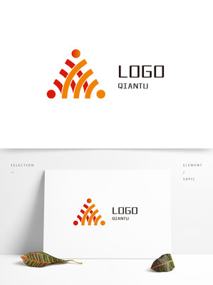 红色三角绸带LOGO矢量图免费下载 AI格式编号35553936设计与应用